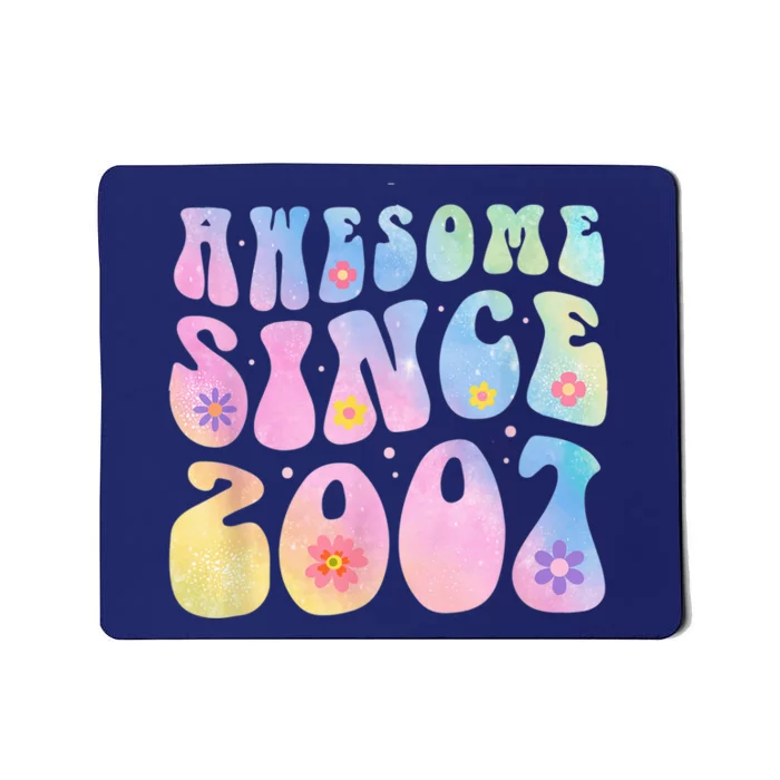 16 Year Old Awesome Since 2007 Tie Dye Flowers 16th Birthday Mousepad