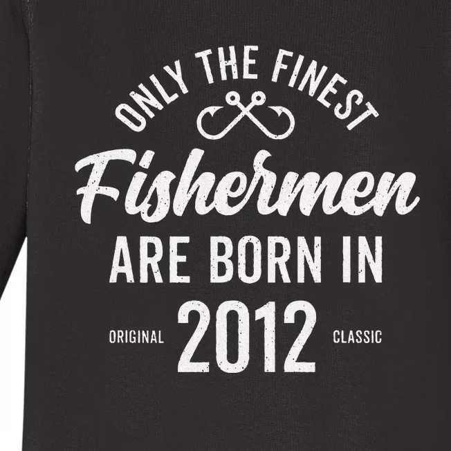 11 Year Old Fisherman Fishing 2012 11th Birthday Gift Baby Long Sleeve Bodysuit