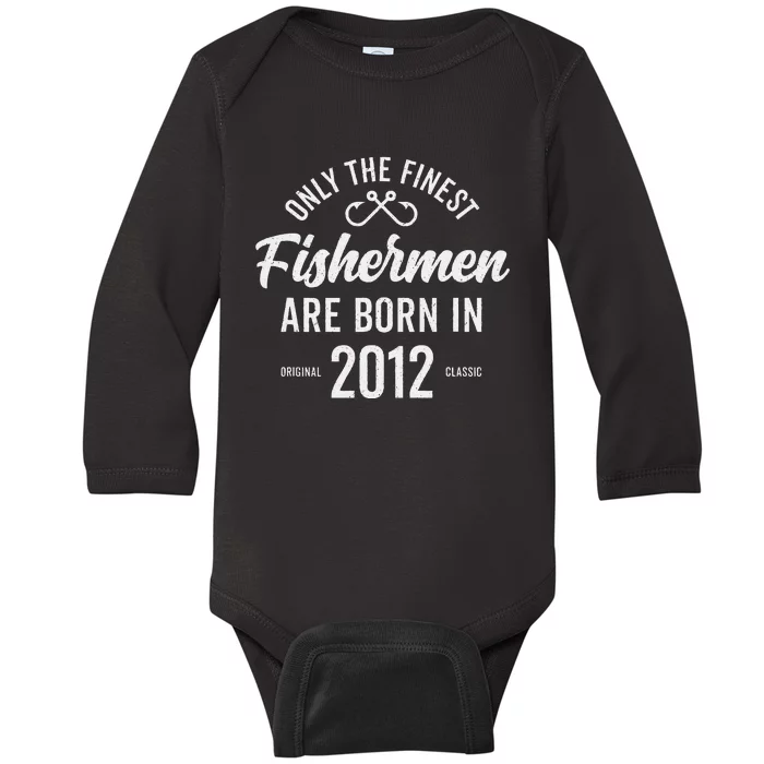 11 Year Old Fisherman Fishing 2012 11th Birthday Gift Baby Long Sleeve Bodysuit