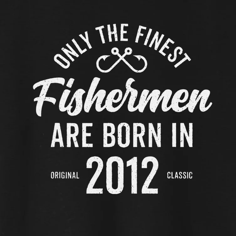 11 Year Old Fisherman Fishing 2012 11th Birthday Gift Women's Crop Top Tee