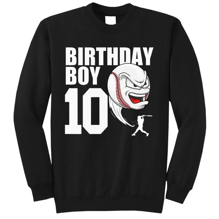 10 Year Old Baseball Birthday Party Theme 10th Gift For Boy Tall Sweatshirt