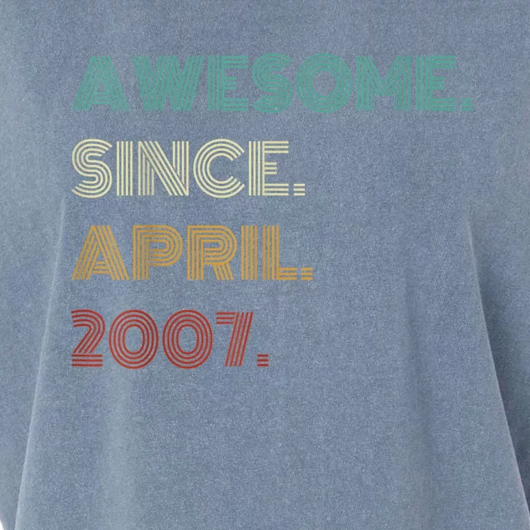 16 Years Old Awesome Since April 2007 16th Birthday Garment-Dyed Women's Muscle Tee