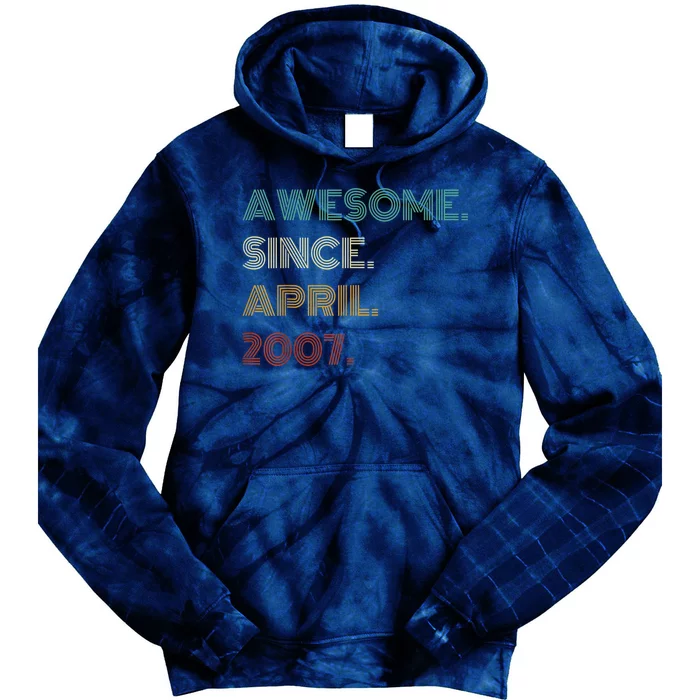 16 Years Old Awesome Since April 2007 16th Birthday Tie Dye Hoodie