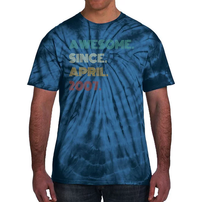 16 Years Old Awesome Since April 2007 16th Birthday Tie-Dye T-Shirt