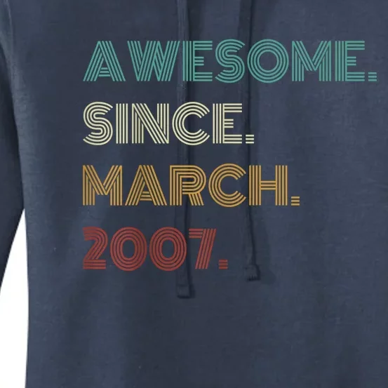 16 Years Old Awesome Since March 2007 16th Birthday Women's Pullover Hoodie