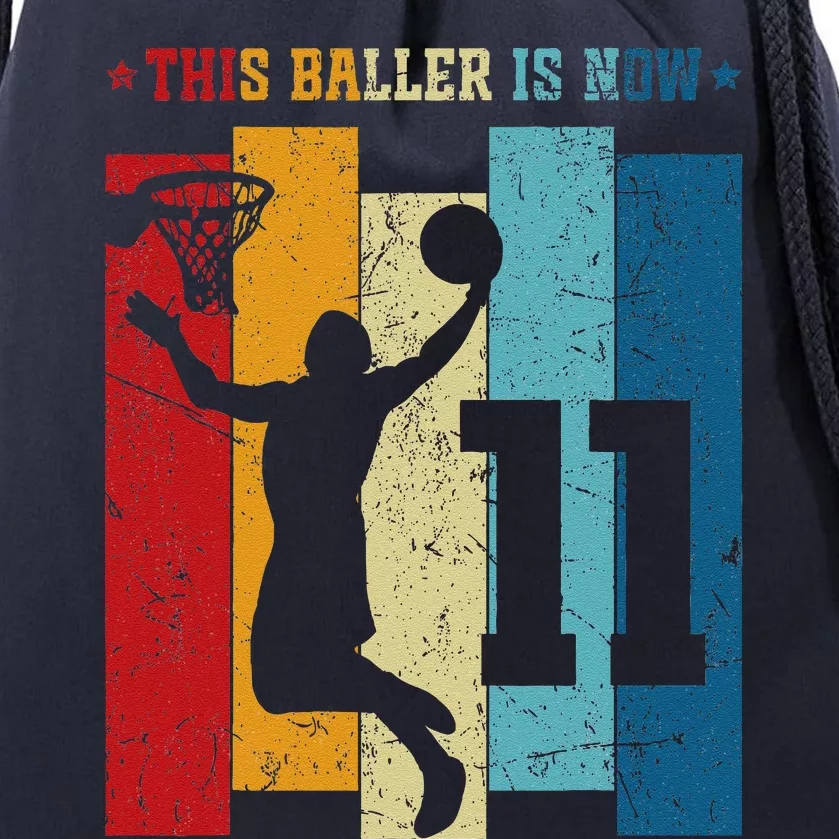 11 Year Old Basketball 11th Birthday Boy Basketball Player Drawstring Bag