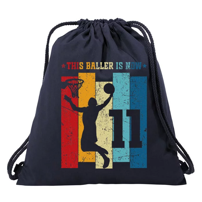 11 Year Old Basketball 11th Birthday Boy Basketball Player Drawstring Bag