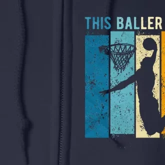 11 Year Old Basketball 11th Birthday Boy Full Zip Hoodie