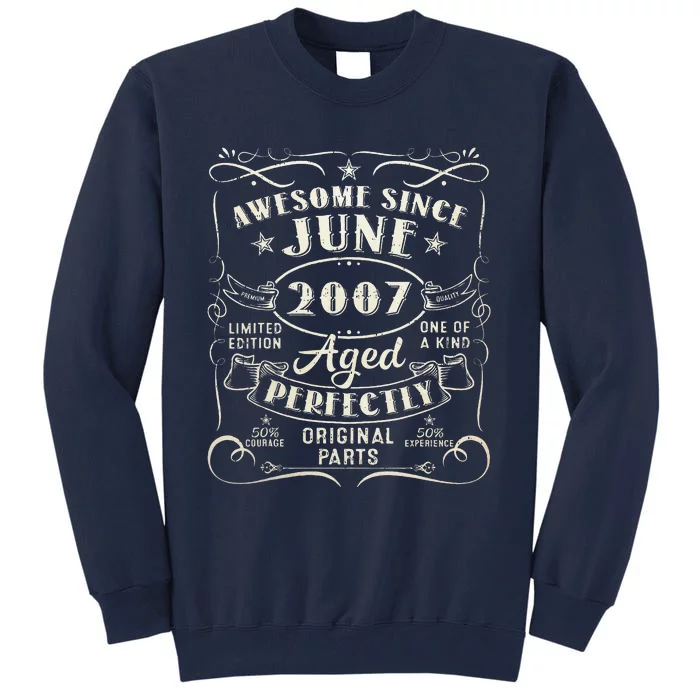 16 Year Old Awesome Since June 2007 16th Birthday Tall Sweatshirt