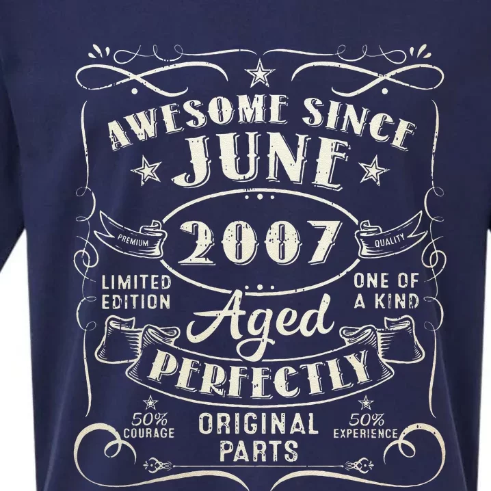 16 Year Old Awesome Since June 2007 16th Birthday Sueded Cloud Jersey T-Shirt