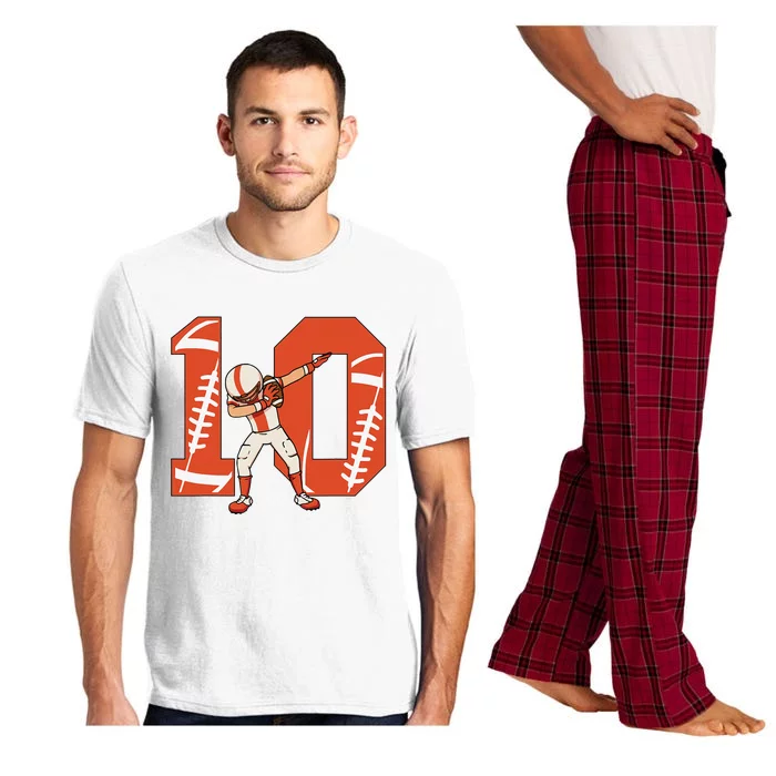 10 Years Old Football Player 10th Football Birthday Pajama Set