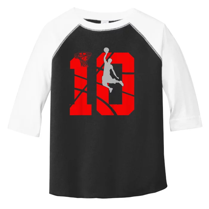 10 Year Old 10th Basketball Birthday Partytheme Year Old 10 Toddler Fine Jersey T-Shirt