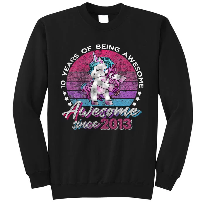 10 Years Old Flossing Unicorn Gifts 10th Birthday Party Sweatshirt