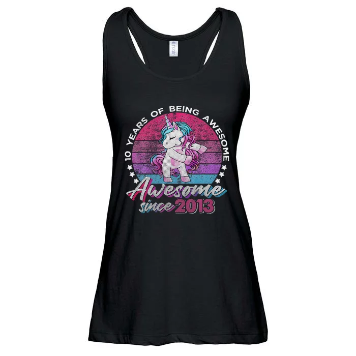 10 Years Old Flossing Unicorn Gifts 10th Birthday Party Ladies Essential Flowy Tank