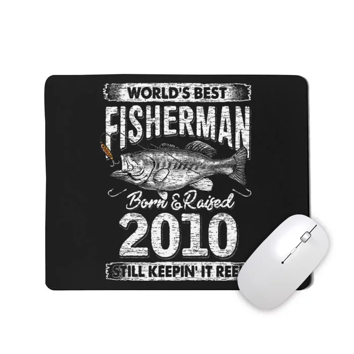 11 Years Old Fisherman Born In 2010 Fisherman 11th Birthday Gift Mousepad