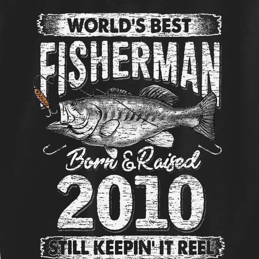 11 Years Old Fisherman Born In 2010 Fisherman 11th Birthday Gift Kids Sweatshirt