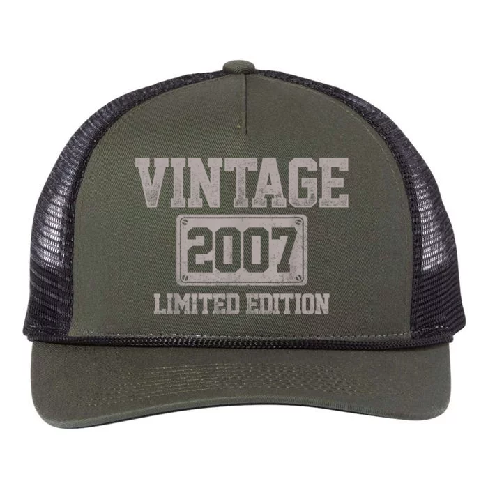 16 Years Old Vintage 2007 Limited Edition 16th Birthday Retro Rope Trucker Hat Cap