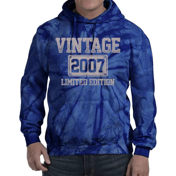 16 Years Old Vintage 2007 Limited Edition 16th Birthday Tie Dye Hoodie