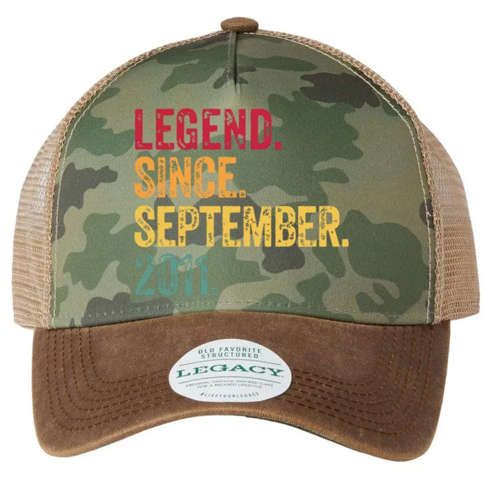 11 Years Old Legend Since September 2011 11th Birthday Gift Legacy Tie Dye Trucker Hat