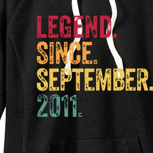 11 Years Old Legend Since September 2011 11th Birthday Gift Women's Fleece Hoodie