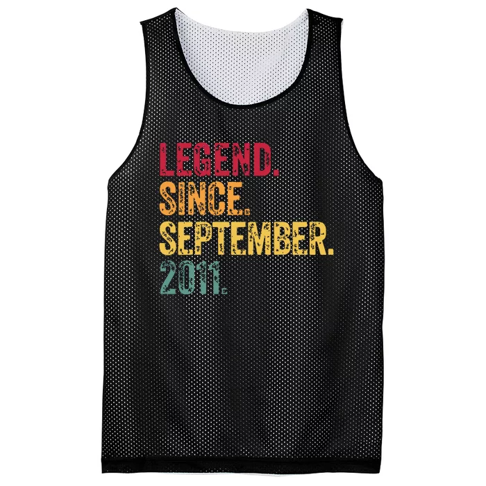 11 Years Old Legend Since September 2011 11th Birthday Gift Mesh Reversible Basketball Jersey Tank