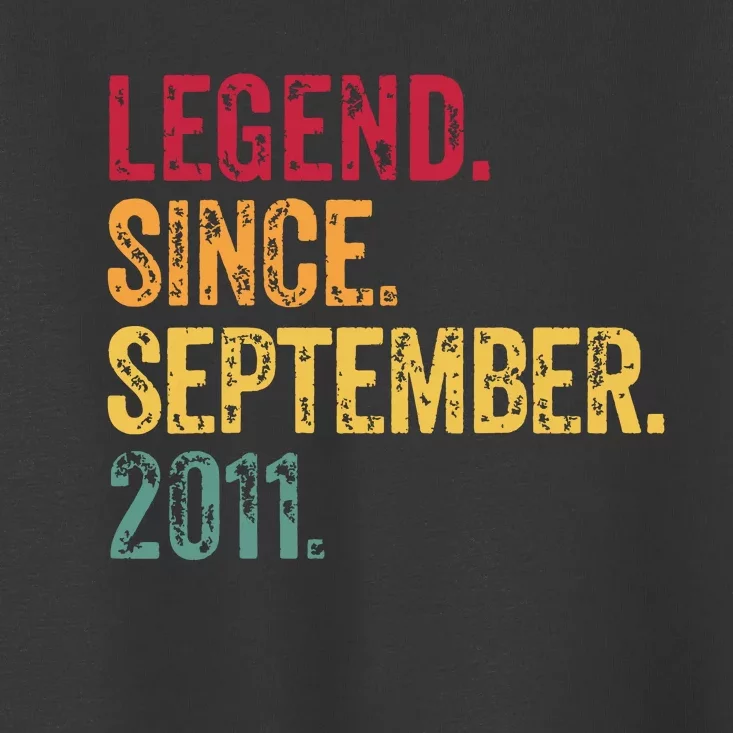 11 Years Old Legend Since September 2011 11th Birthday Gift Toddler T-Shirt