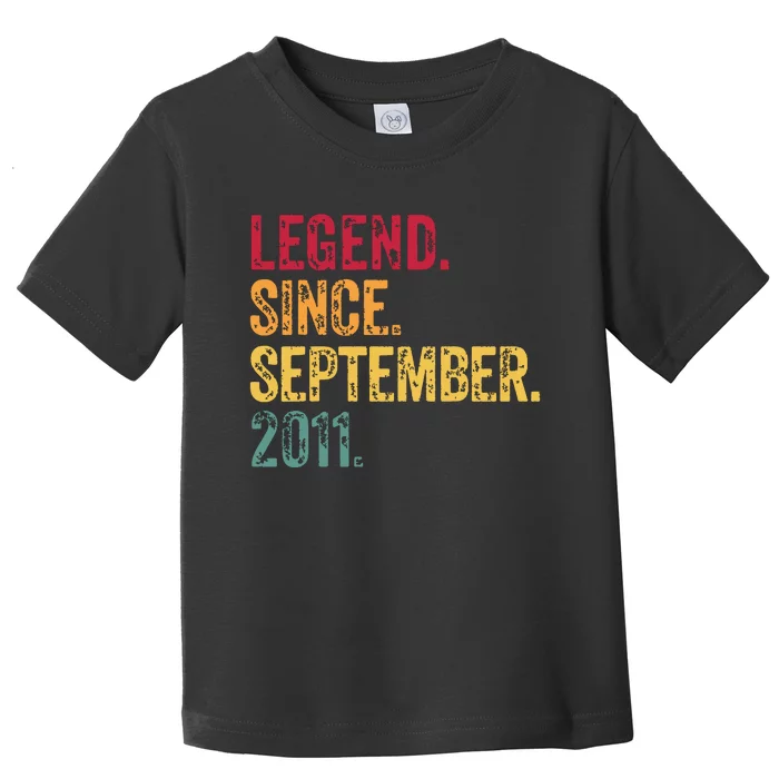 11 Years Old Legend Since September 2011 11th Birthday Gift Toddler T-Shirt