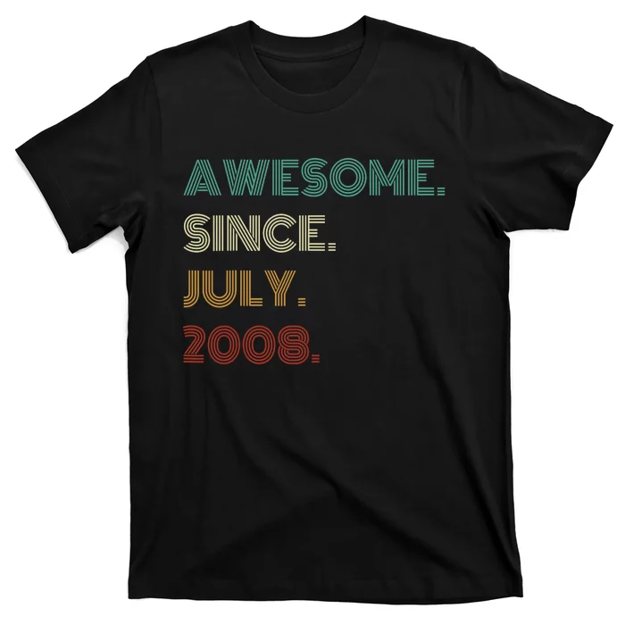 16 Years Old Awesome Since July 2008 16th Birthday T-Shirt