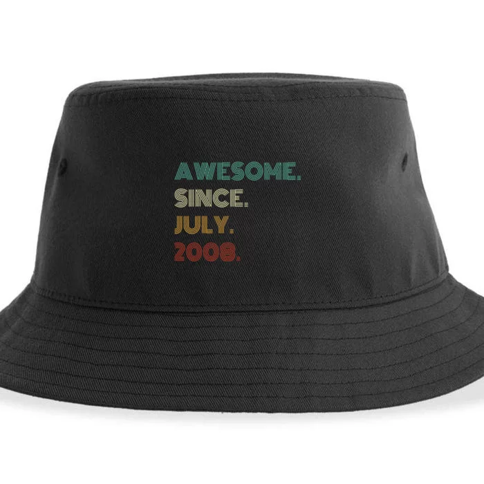 16 Years Old Awesome Since July 2008 16th Birthday Sustainable Bucket Hat