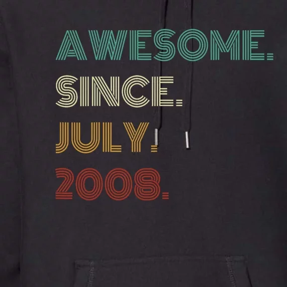 16 Years Old Awesome Since July 2008 16th Birthday Premium Hoodie