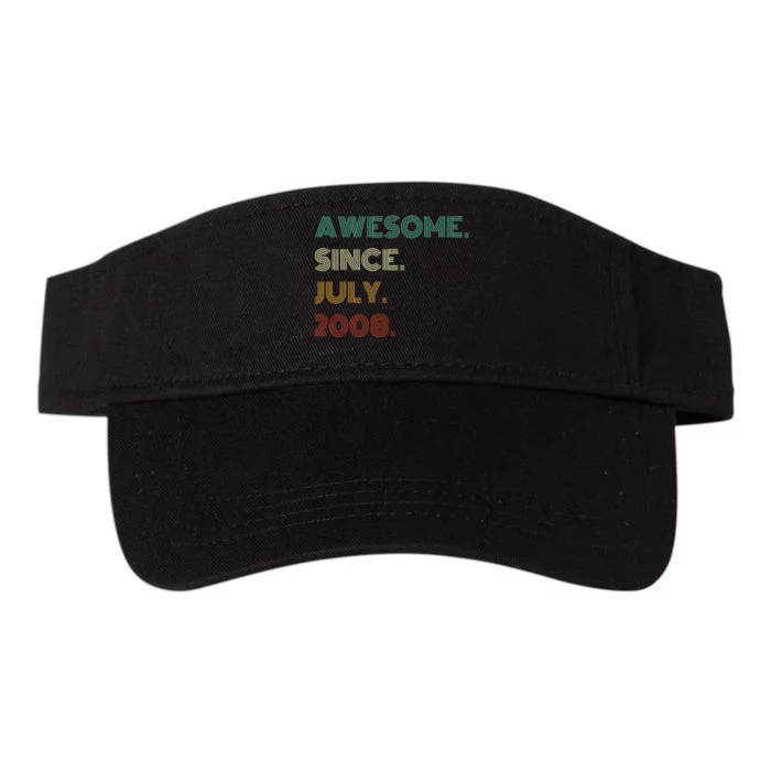 16 Years Old Awesome Since July 2008 16th Birthday Valucap Bio-Washed Visor