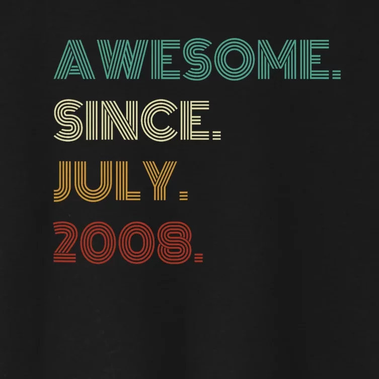 16 Years Old Awesome Since July 2008 16th Birthday Women's Crop Top Tee