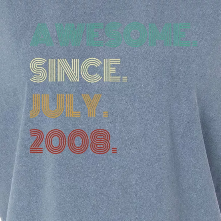 16 Years Old Awesome Since July 2008 16th Birthday Garment-Dyed Women's Muscle Tee