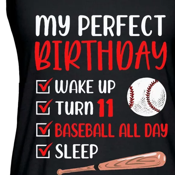 11 Year Old Baseball Birthday Party 11th Boy Eleven Player Ladies Essential Flowy Tank