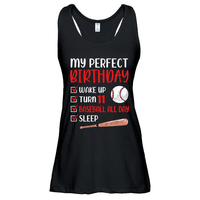 11 Year Old Baseball Birthday Party 11th Boy Eleven Player Ladies Essential Flowy Tank