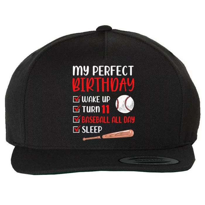 11 Year Old Baseball Birthday Party 11th Boy Eleven Player Wool Snapback Cap