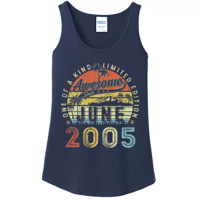 18 Year Old Awesome Since June 2005 18th Birthday Ladies Essential Tank