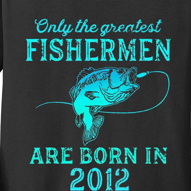 11 Years Old Fisherman Born In 2012 11th Birthday Kids Long Sleeve Shirt