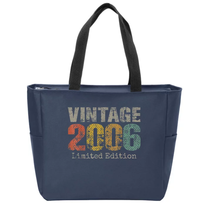 17 Year Old Gifts Vintage 2006 Limited Edition 17th Birthday Zip Tote Bag