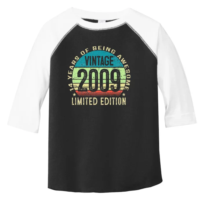 14 Year Old Giftss N Vintage 2009 14th Birthday Toddler Fine Jersey T-Shirt