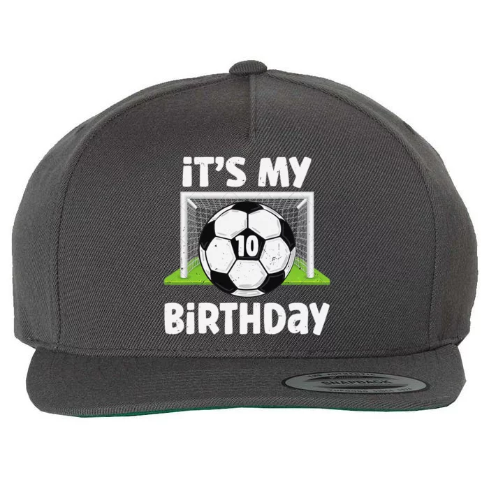 10 Years Old Soccer 10th Birthday Player Bday Party Wool Snapback Cap