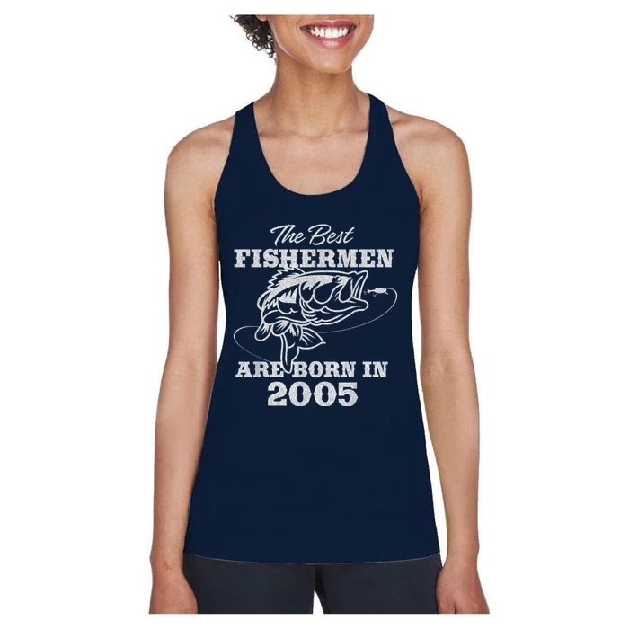 18 Year Old Fisherman: Fishing 2005 18th Birthday Women's Racerback Tank