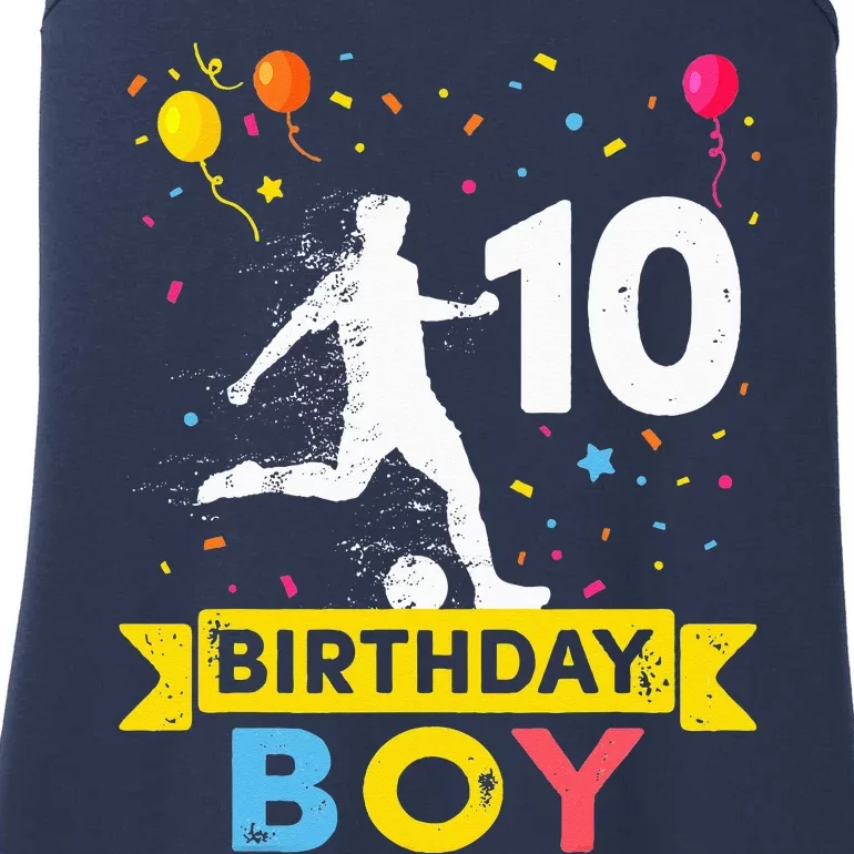 10 Year Old Birthday Soccer 10th Birthday Ladies Essential Tank