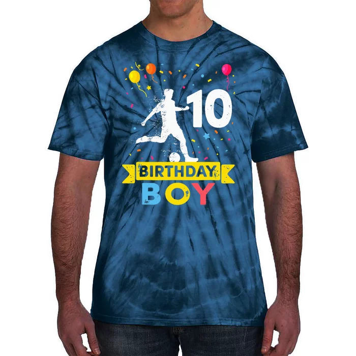 10 Year Old Birthday Soccer 10th Birthday Tie-Dye T-Shirt