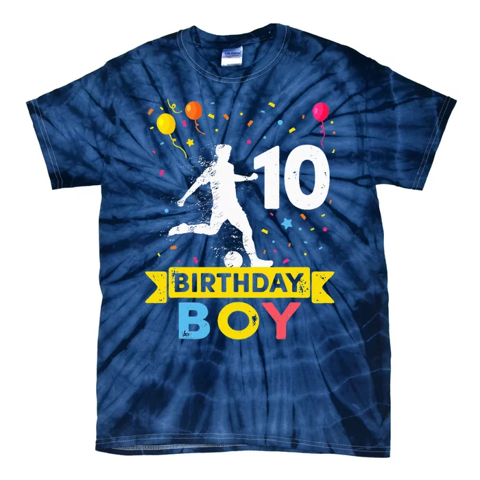 10 Year Old Birthday Soccer 10th Birthday Tie-Dye T-Shirt