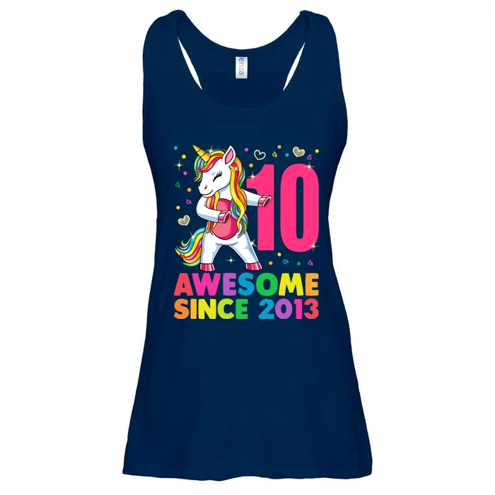 10 Years Old Unicorn Flossing 10th Birthday Girl Party Ladies Essential Flowy Tank