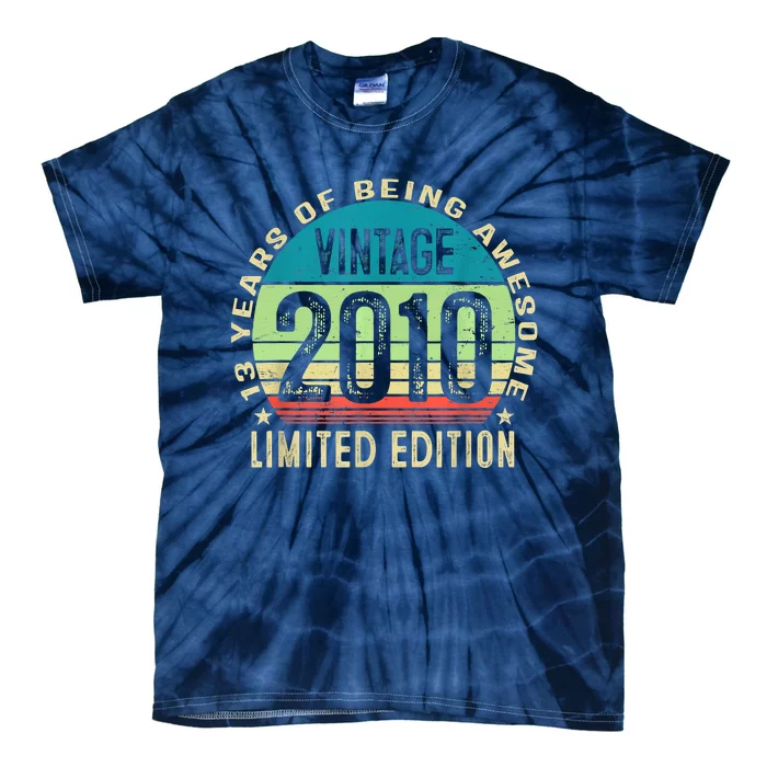 13 Year Old Gift Teen Vintage 2010 13th Birthday Tie-Dye T-Shirt