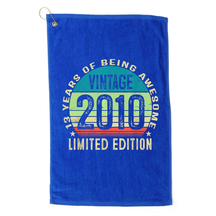 13 Year Old Gift Teen Vintage 2010 13th Birthday Platinum Collection Golf Towel