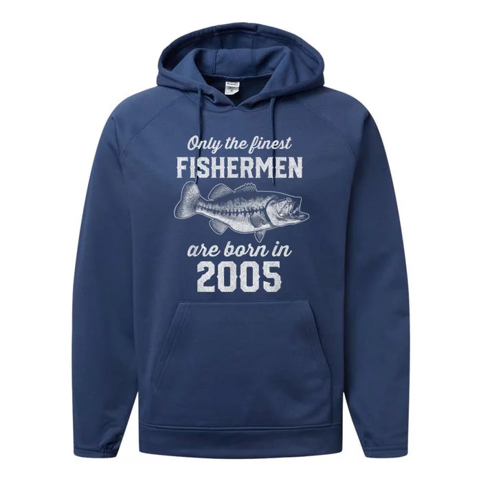 18 Year Old Fisherman: Fishing 2005 18th Birthday Performance Fleece Hoodie