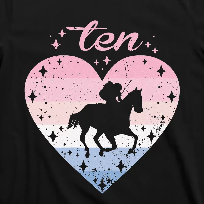 10 Year Old Cute Horse Riding Birthday T-Shirt